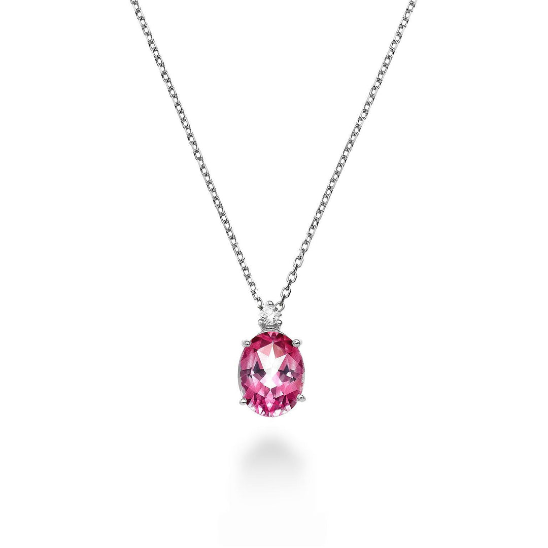 Nihama cl 18k topazio pink ovale 7x5 ct.0,80 diam. ct.0,015 ND5035O4TPPK