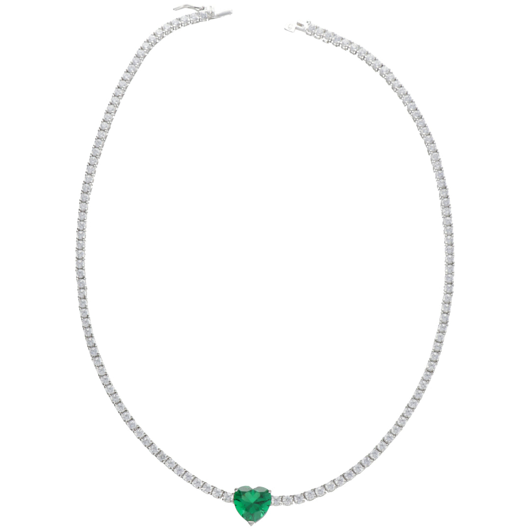 Mikiko cl ag925 gem swarovski alb și verde MD7585A4VERDE00