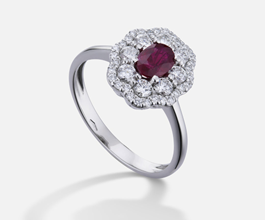 Nihama en 18k rubin n. oval 6x4 ct.0.57 dia ct.0.63 NA5114O4RBN057