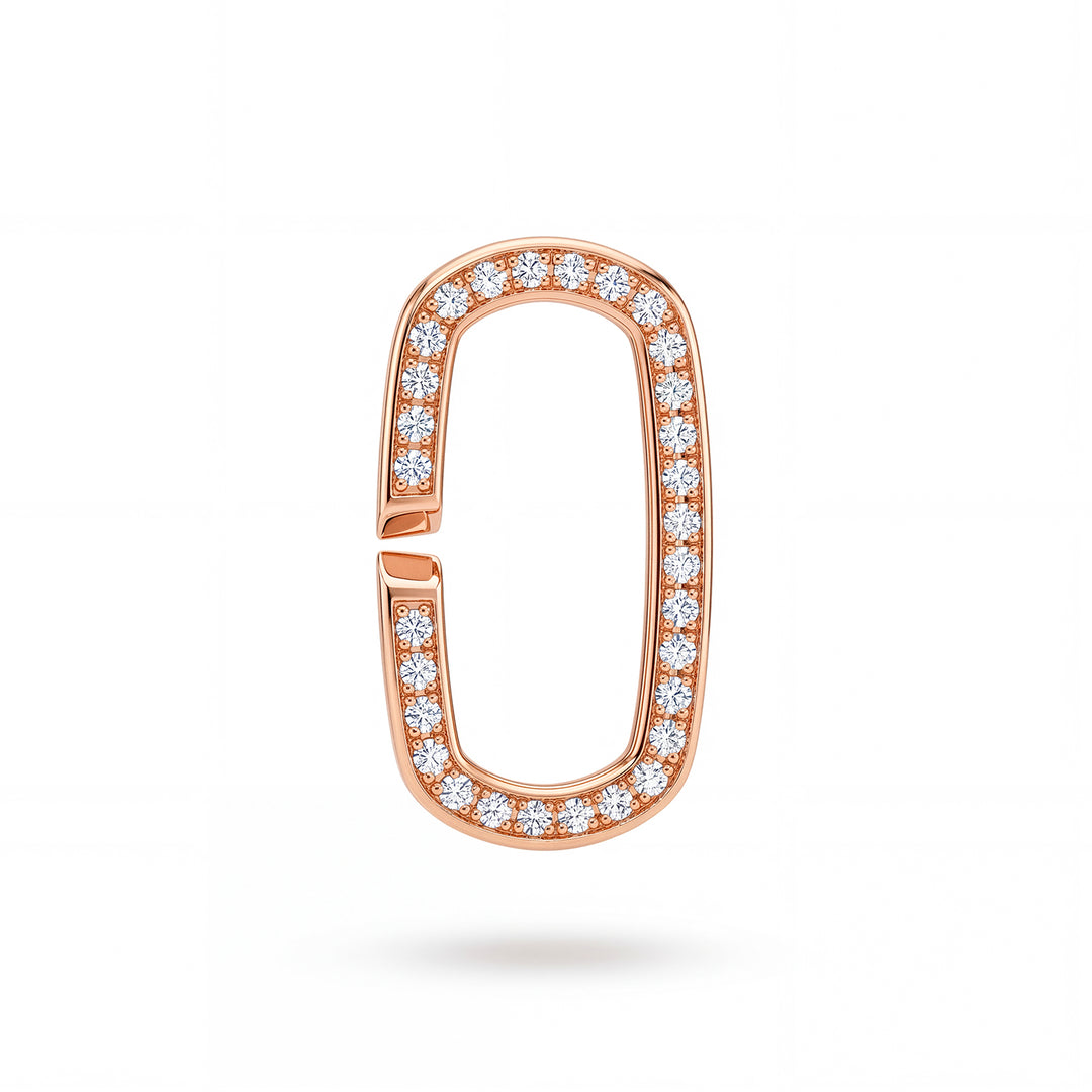 Anel grande Golay cravejado de diamantes, em ouro rosa 18k GMICHBIGDIO3