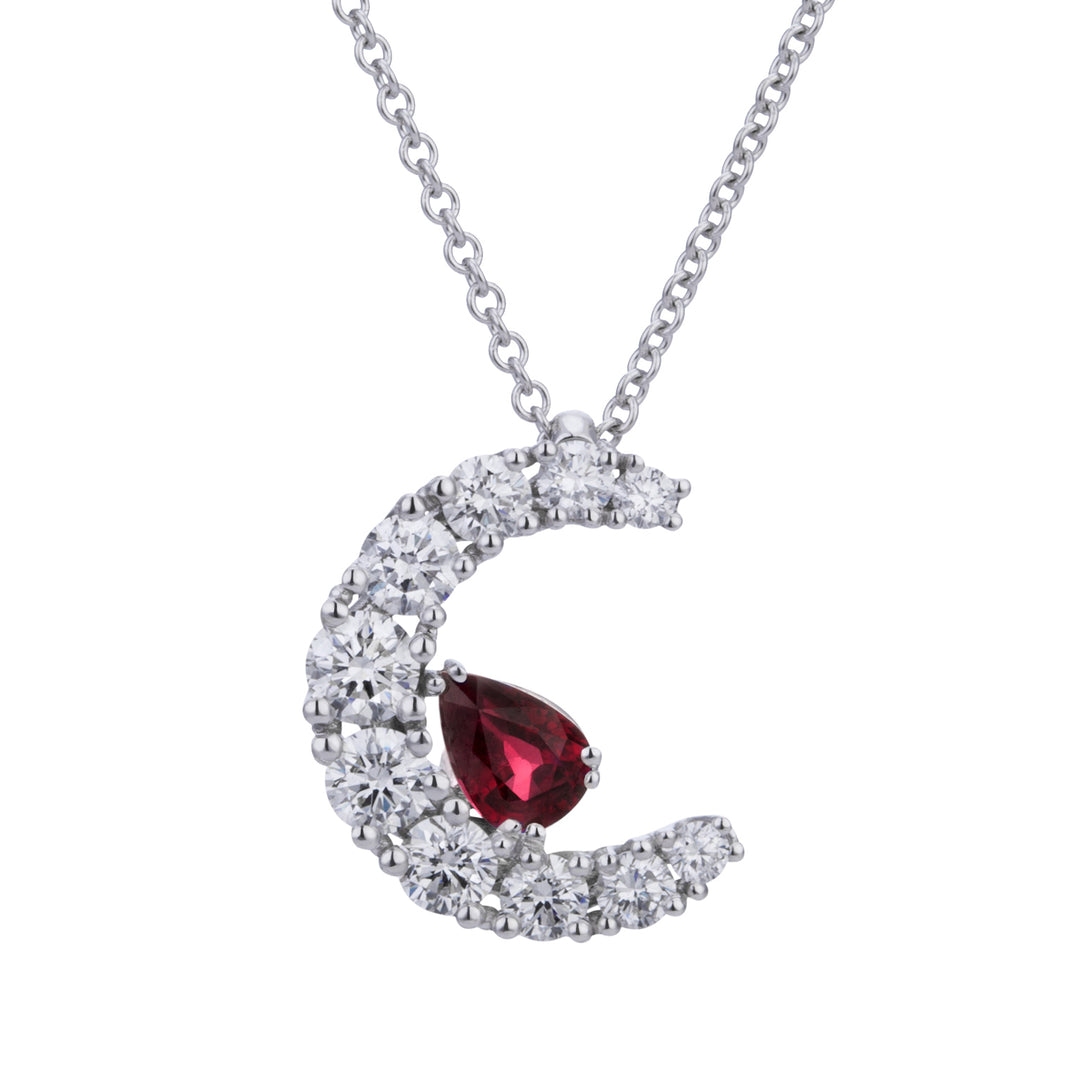 Collier Golay grâce croissant pavé&