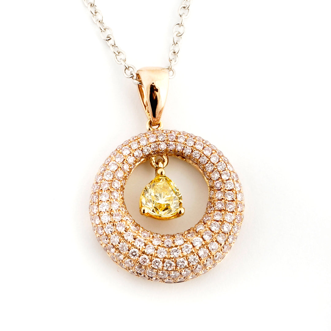 Golay pave + fancy + pink diamant rosa guld choker (kat G4SWPE055-18036110068
