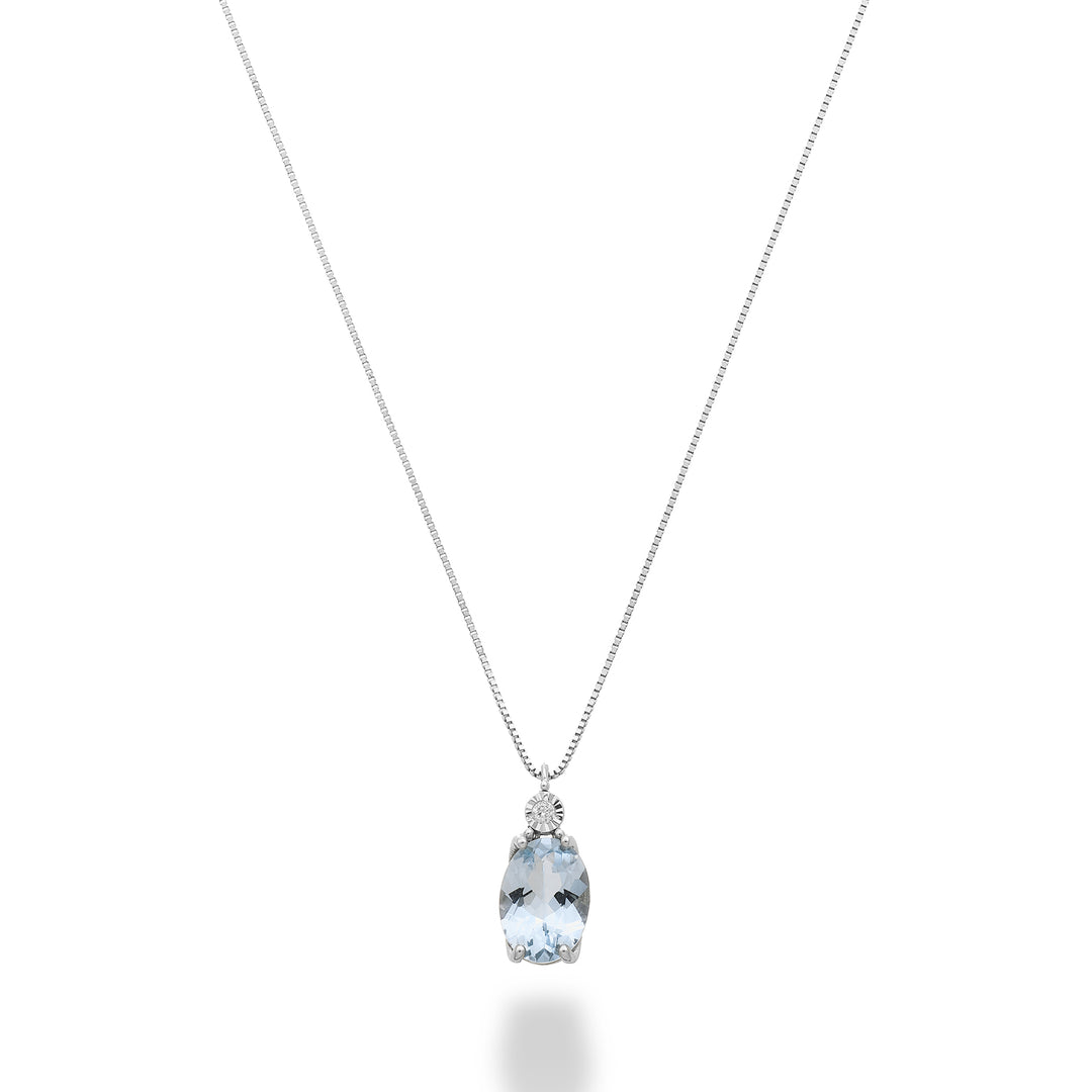 Mikiko cl 18k oval aquamarine 7x5 with diamond MD5186O4AM