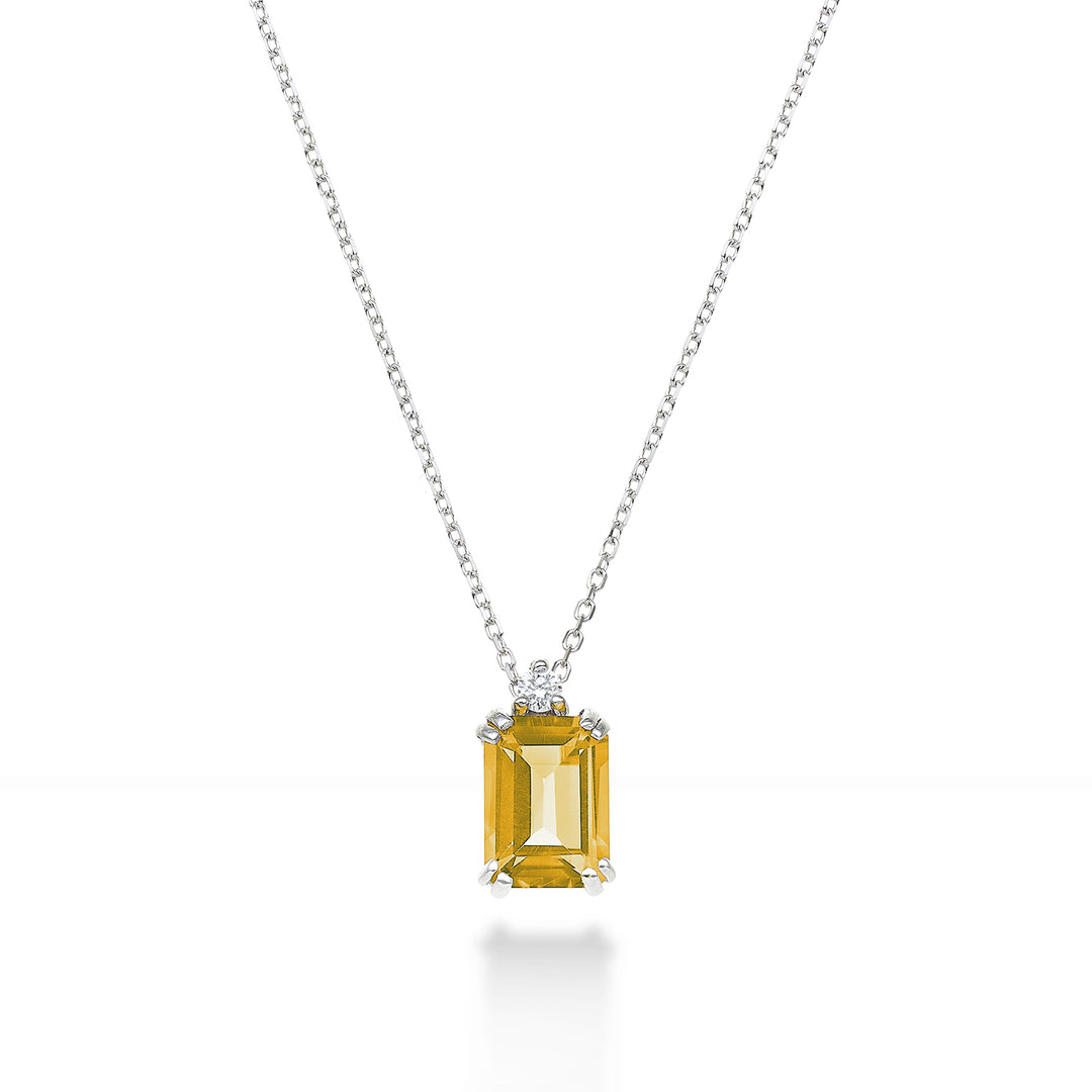 Nihama cl 18k οκταγωνικό κιτρίνο 7x5 ct.0,85 διάμ. ct.0,025 NPCL090DICITR2O4