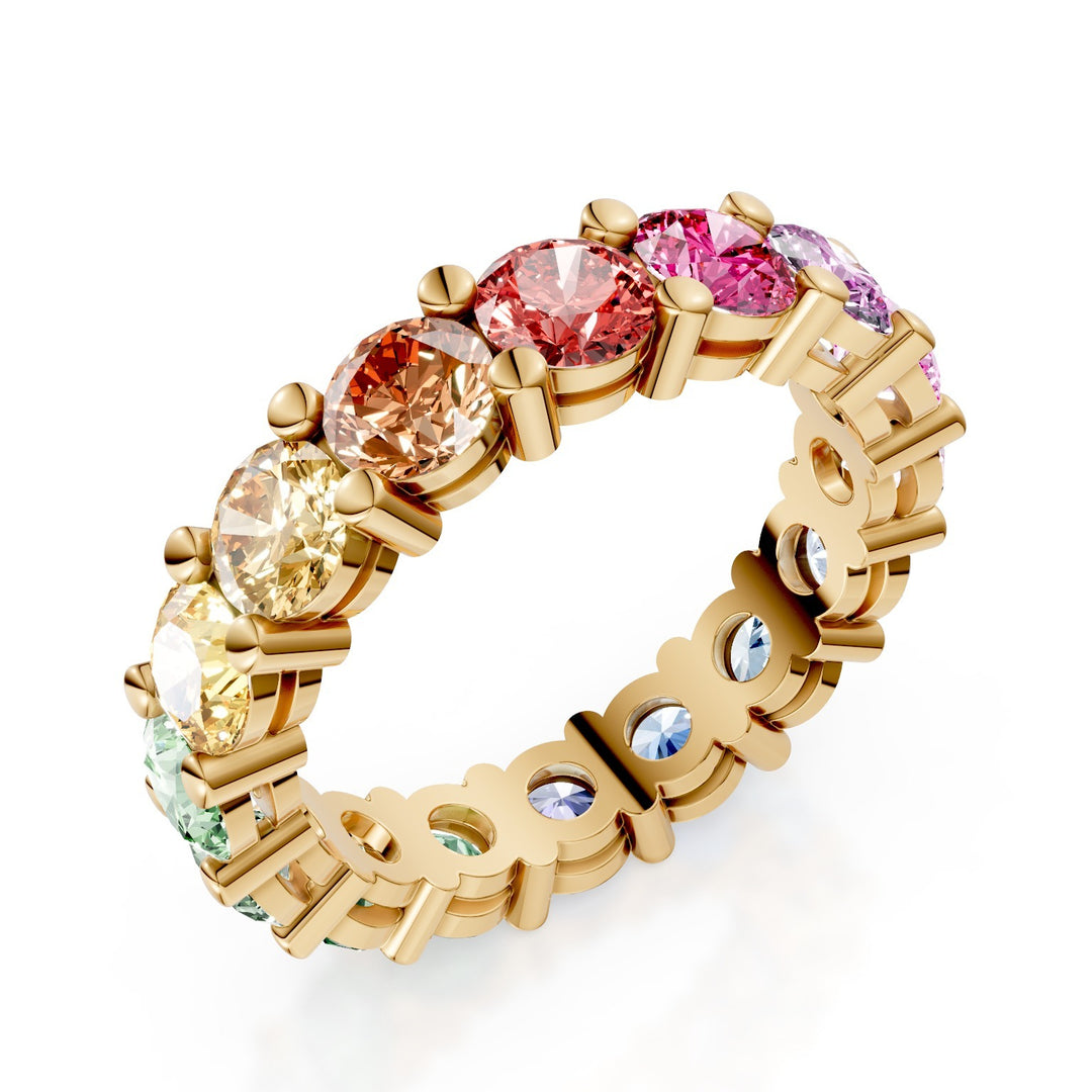 Golay linjär flerfärgad safir fingerring AET030295MC-14-25078110129