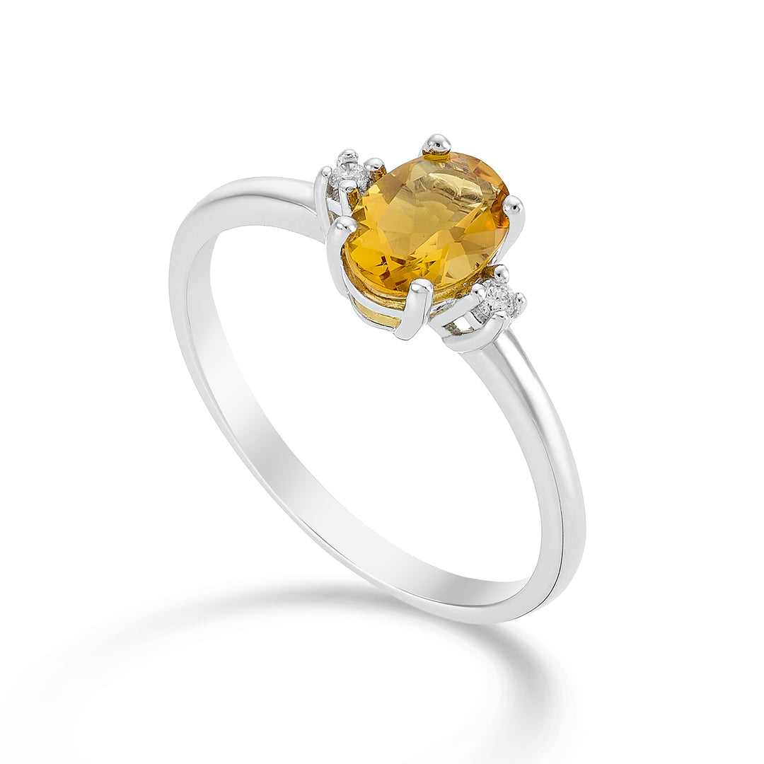 Nihama un citrino ovalado de 18k 7x5 ct.0,60 diam. 0,03 quilates NA5073O4CITR