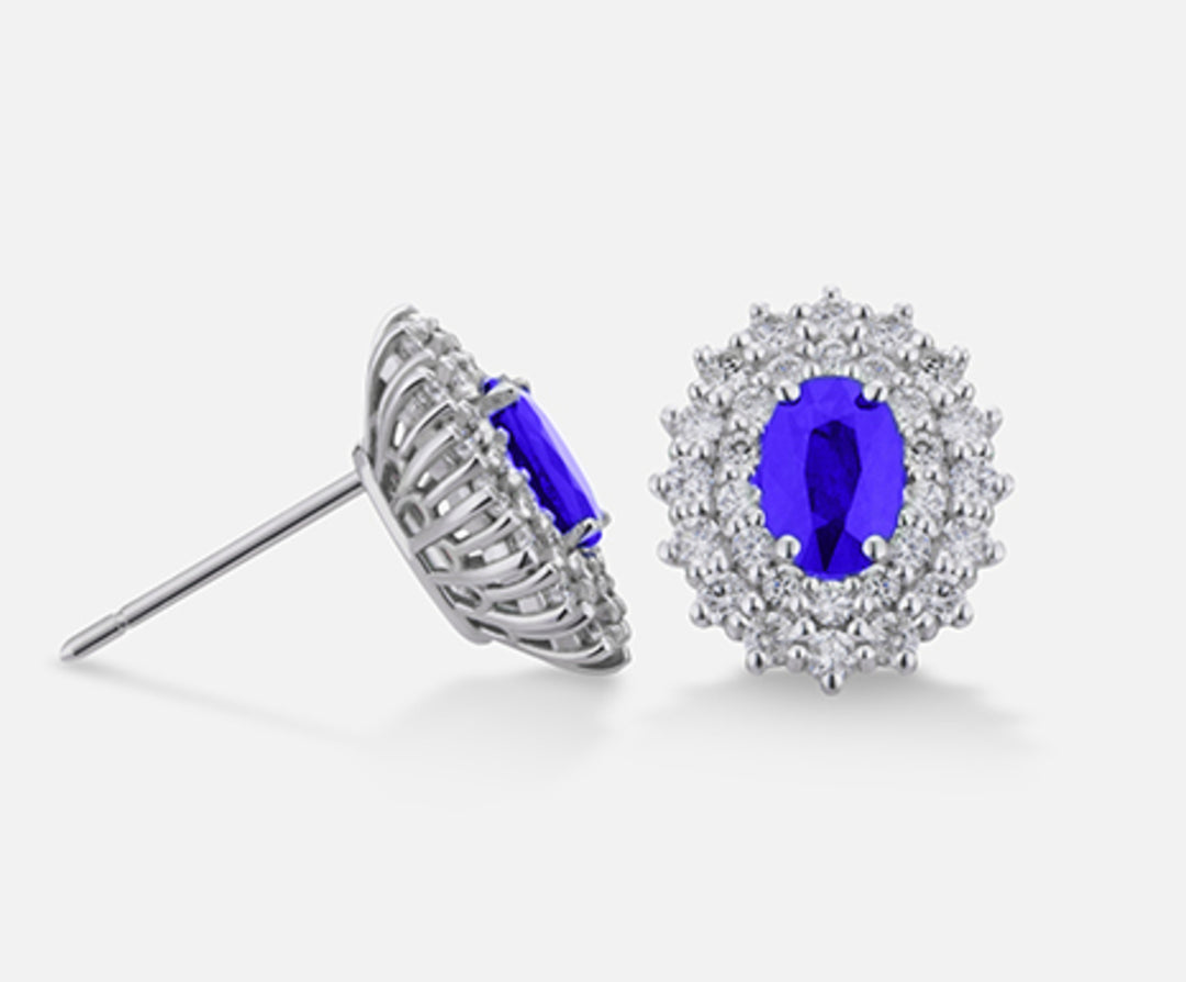 Nihama sau tanzanit de 18k n. oval 6x4 ct.0,76 dia ct.0,74 NO5039O4TZN