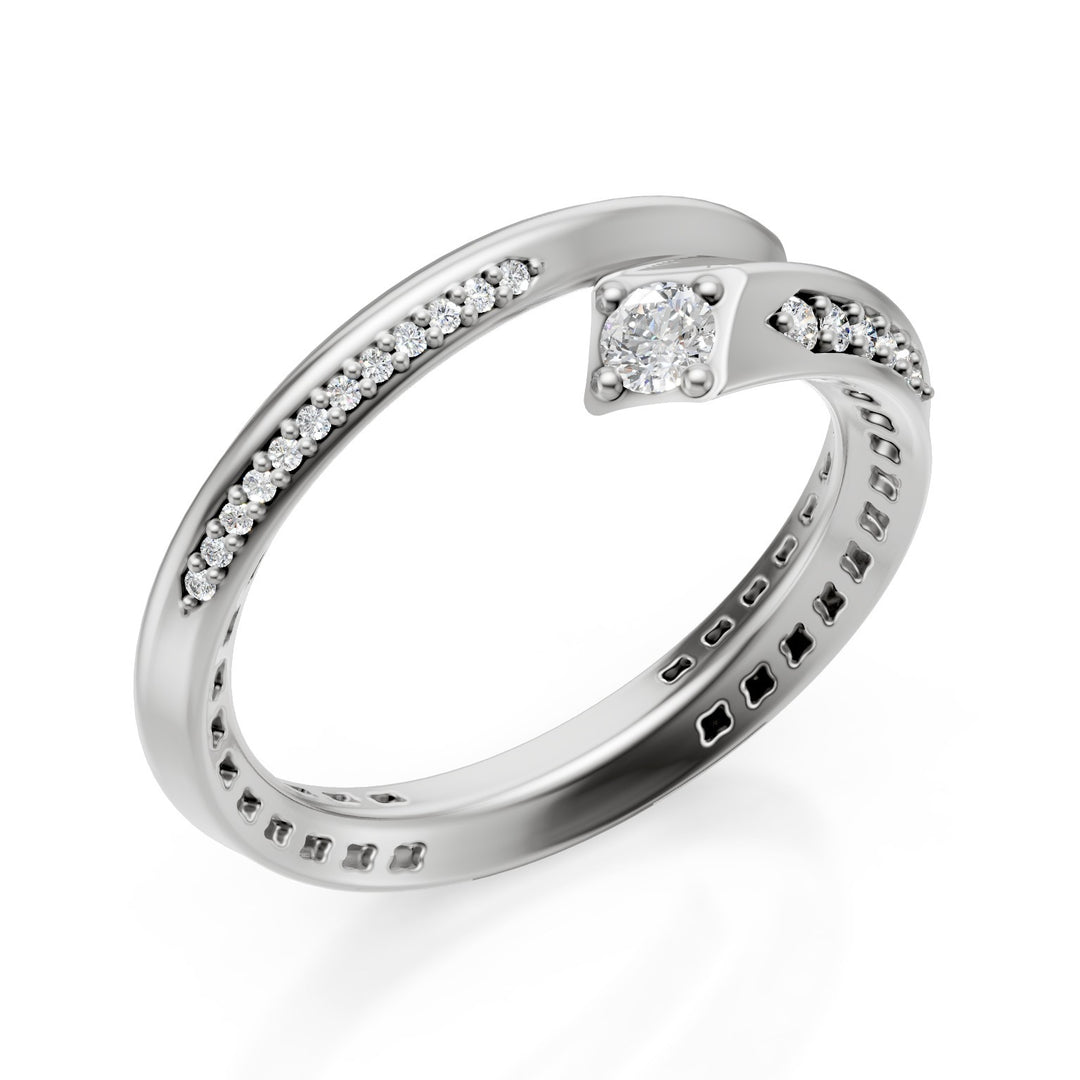 Golay zentraler Spiralring aus Weißgold 0,09 ct AF050BDI-24171110028