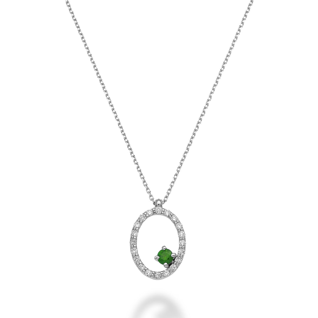 World Diamond Group cl 18k "ovale" smaragd n. ct.0,07 diam. ct.0,15 GD5156O4SMN022