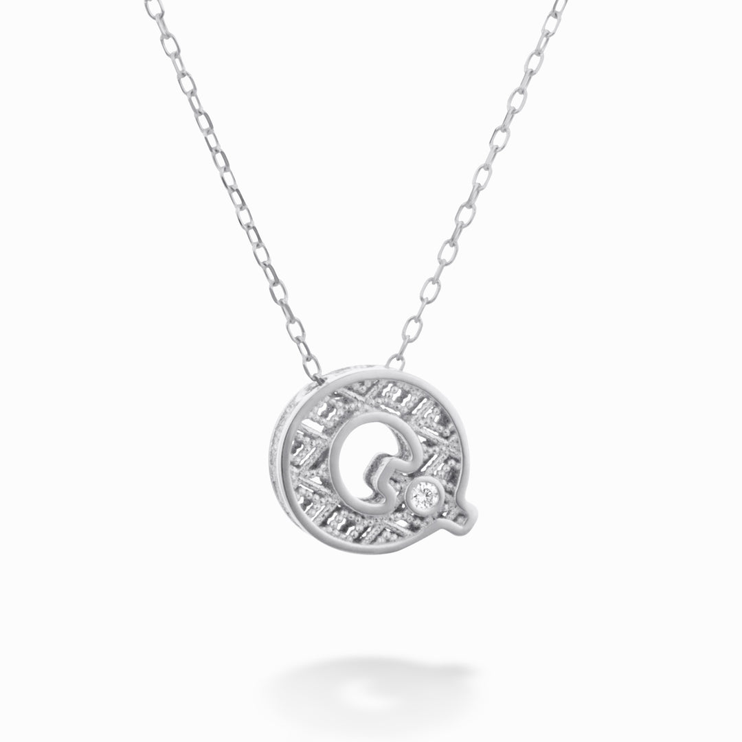 Nihama cl 18k písmeno q bílé zlato pr. ct.0,01 NDLETQO4