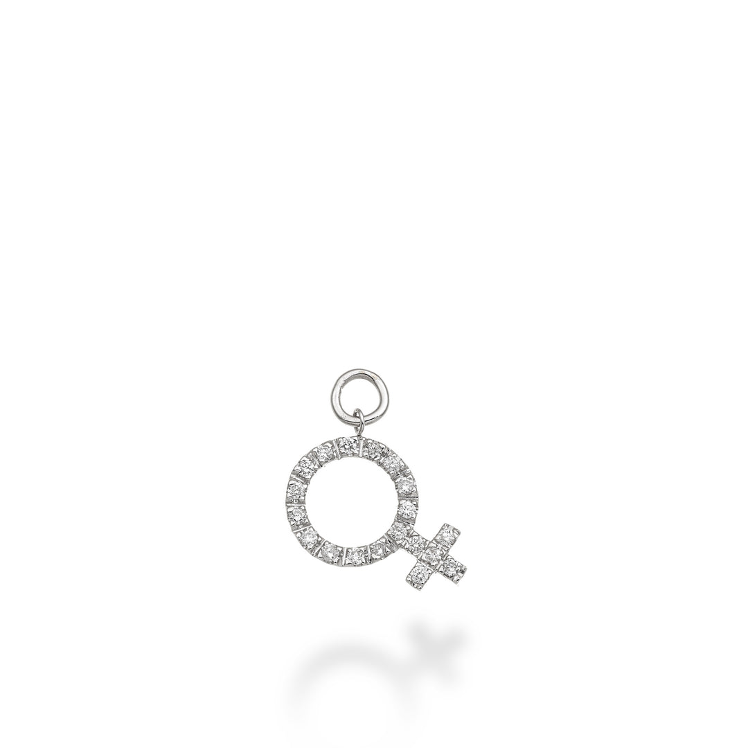 World Diamond Group charm simbolo donna 18k ct.0,15 g vs oro bianco GCH215DIO4