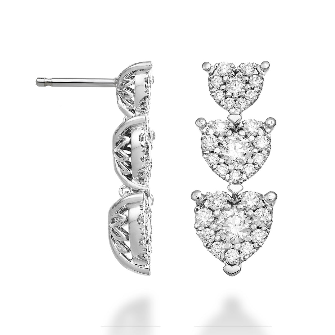 Golay hart-trilogie hangeroorbellen met meerdere stenen OCMTR001DI30-23031110041