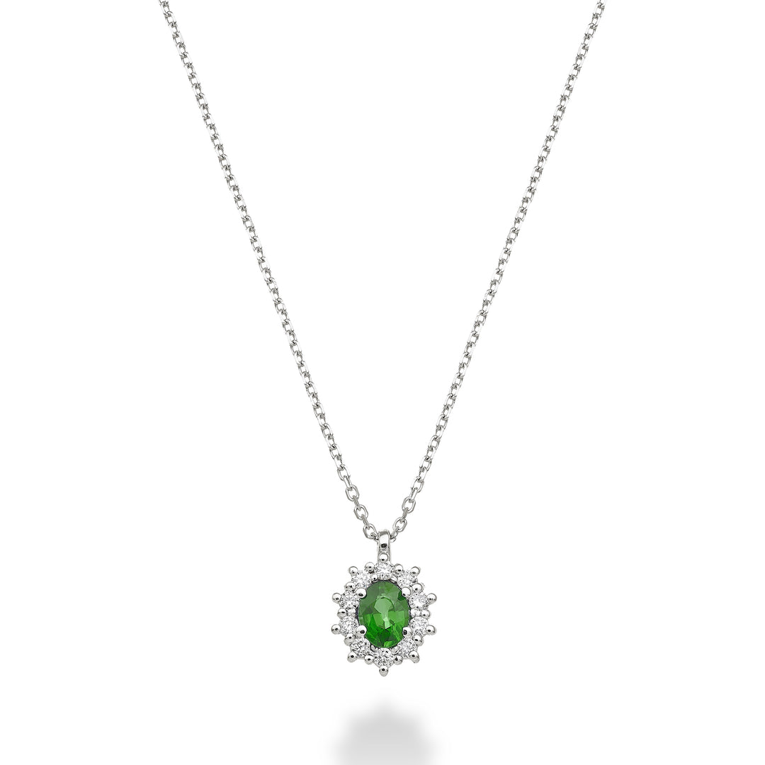 Nihama cl 18k oval smaragd 4x3 ct.0,15 diam. ct.0,08 ND5125O4BE