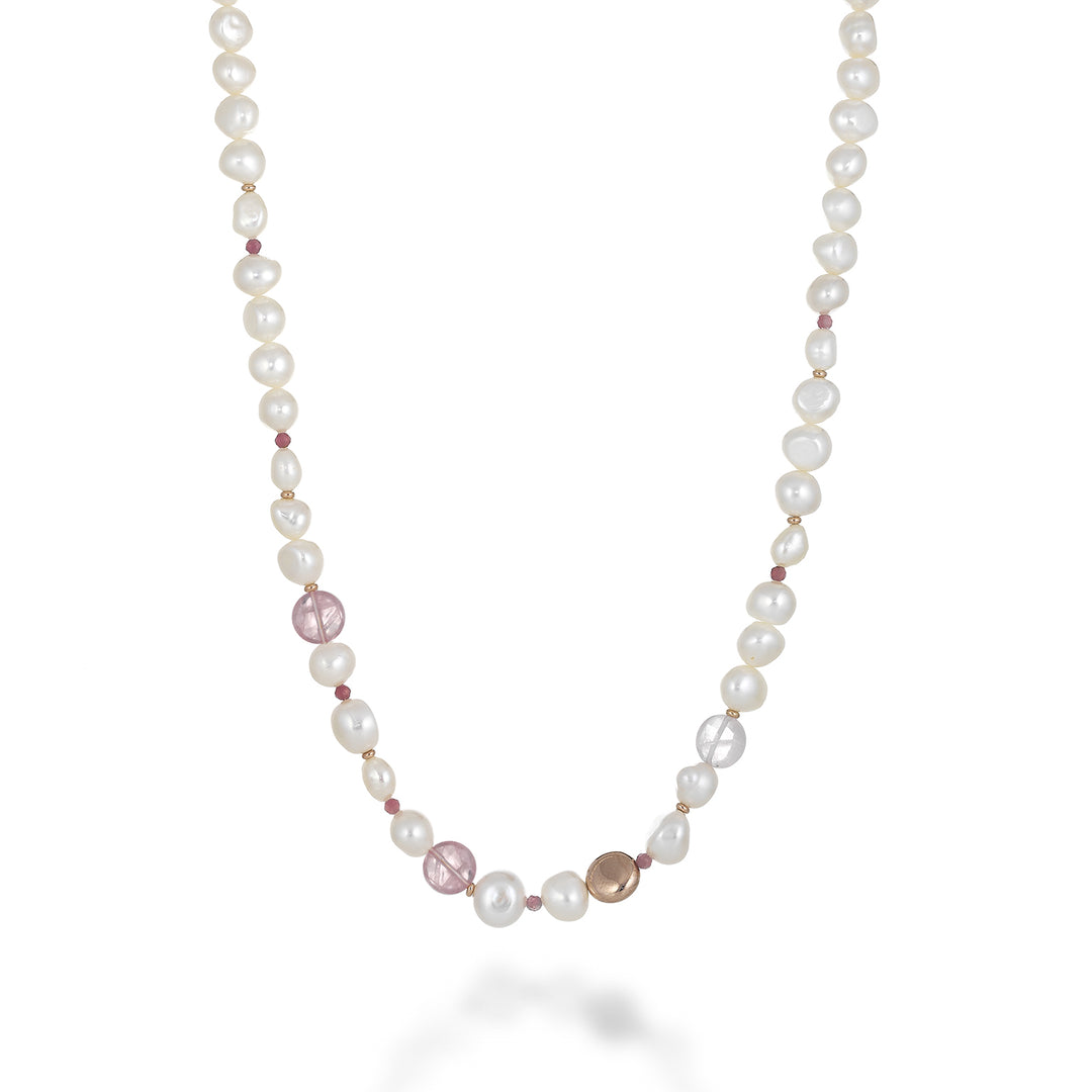 Mikiko cl ag925 fw bar 9/10 ροζ χαλαζίας MC7123A3QUARZOROSA