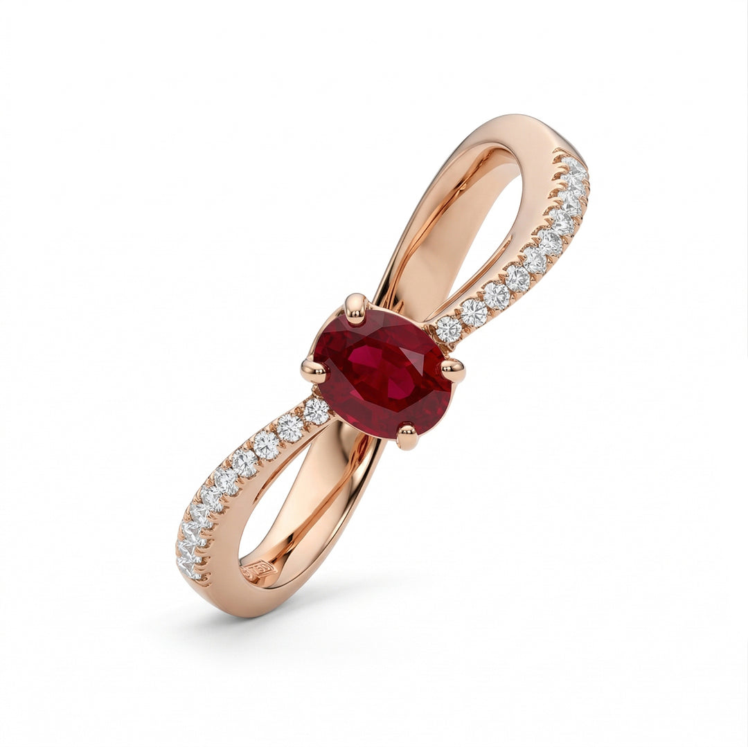 Bague rubis ovale Golay 5x4 et diamants ACL012WDIRUR-17318110171