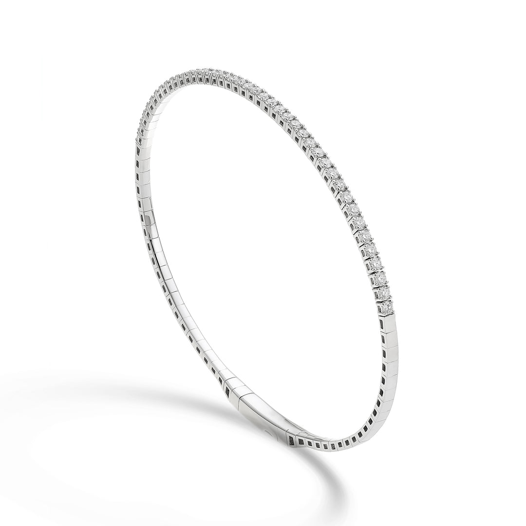 Tênis Golay br 18k flex meia volta diam. Ouro branco 0,80 quilates 17 cm GBFLEX001DIO4