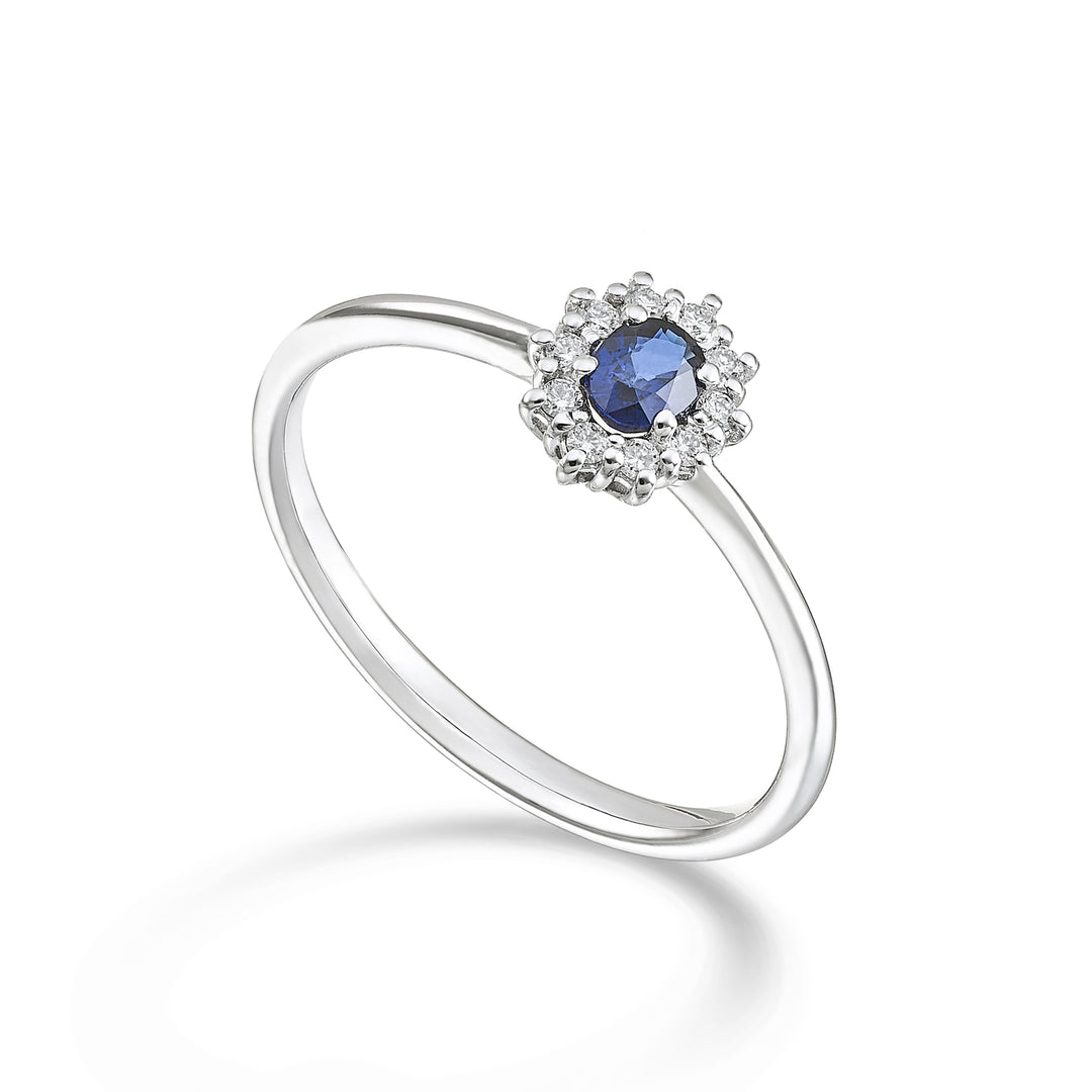 Nihama en 9k oval safir 4x3 ct.0,20 diam. 0,08 ct NA5166R4ZFD