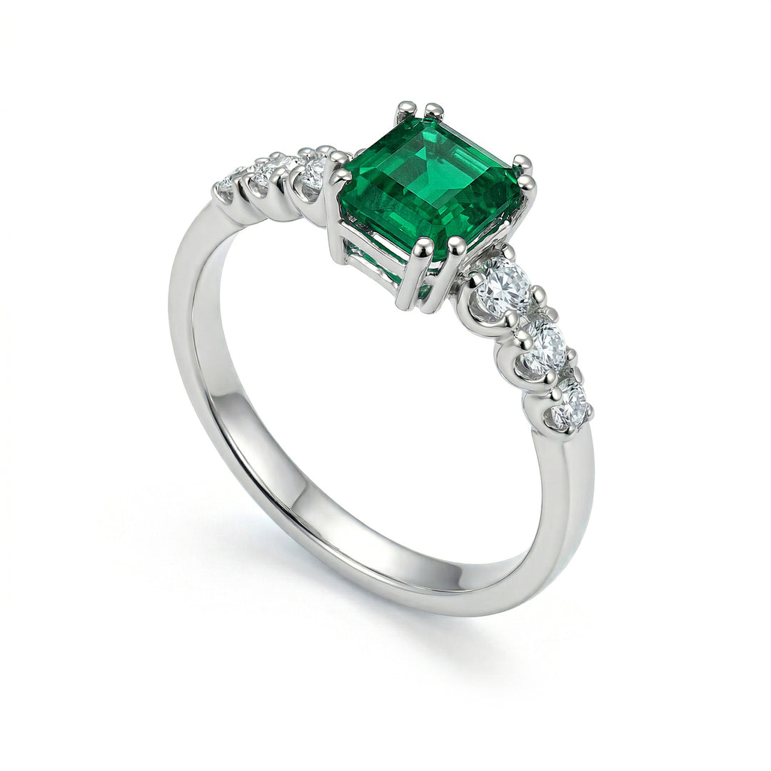 Golay solitaire okt smaragd ring 5x5 med senere sten ACL454DSM55-24184110022