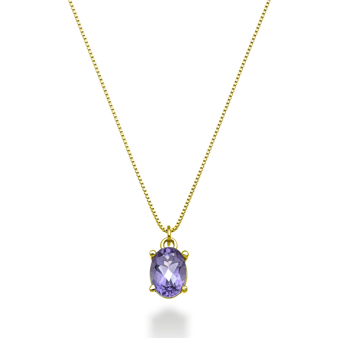 Nihama cl 18k ametista oval 7x5 ct.0,60 ouro amarelo ND5141O1AMET