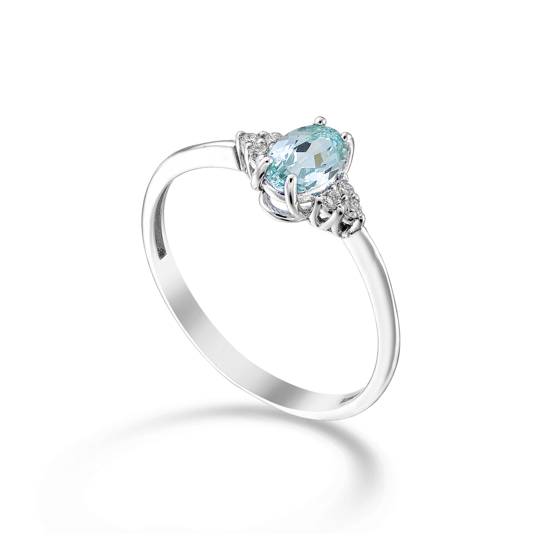 Mikiko an 18k oval paraiba tourmaline 6x4 and side diamonds MA5211O4PAR