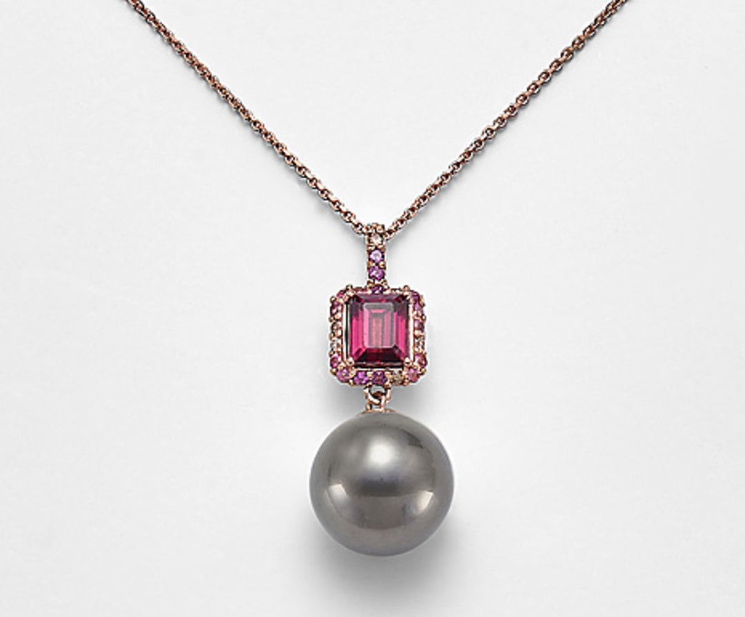 Nihama cl 18k sspb 11/12 ct.0,06 diam hnědá, růžový turmalín a rodolit ND0984O3SANE110