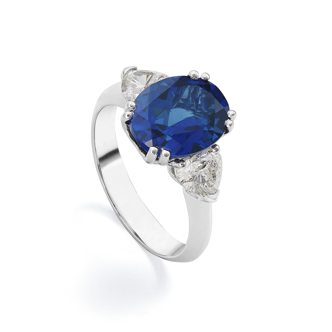 X-Diamond ένα εργαστήριο 18kt g.d. heart total ct 1,00 lab ζαφείρι 9x11 ct 4,70 LXDACL098DZ750