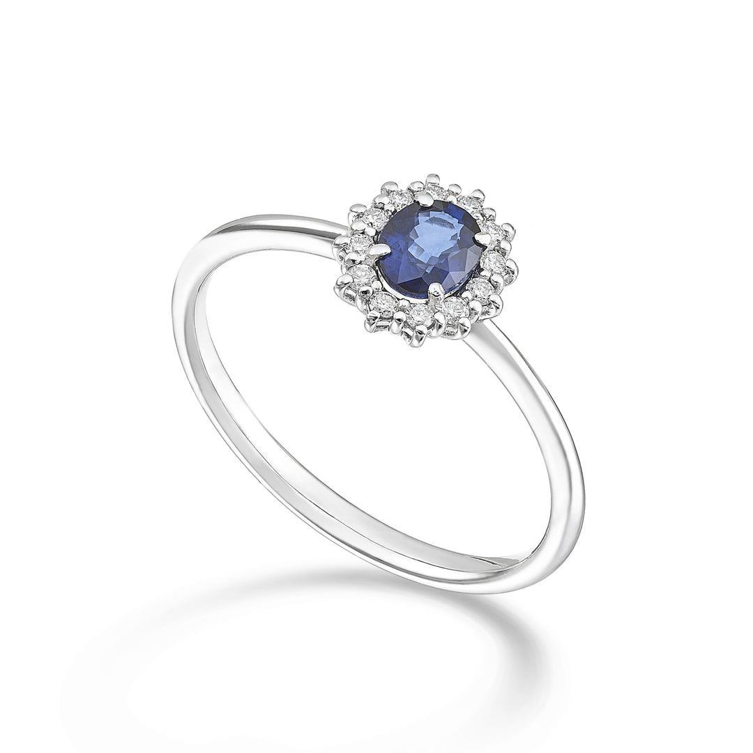 Mikiko ένα 18k οβάλ ζαφείρι 5x4 ct.0,40 διάμ. 0,10 ct MA5167O4ZFD