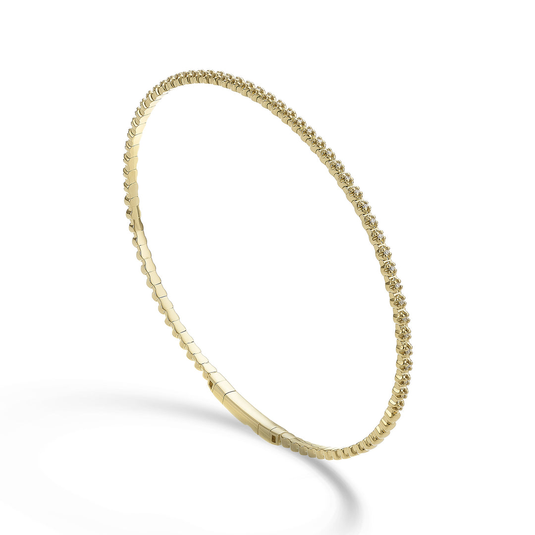 Golay br 18k tennis flex halvdrejning diam. 0,12 ct gul guld 17 cm GBFLEX005DIO1