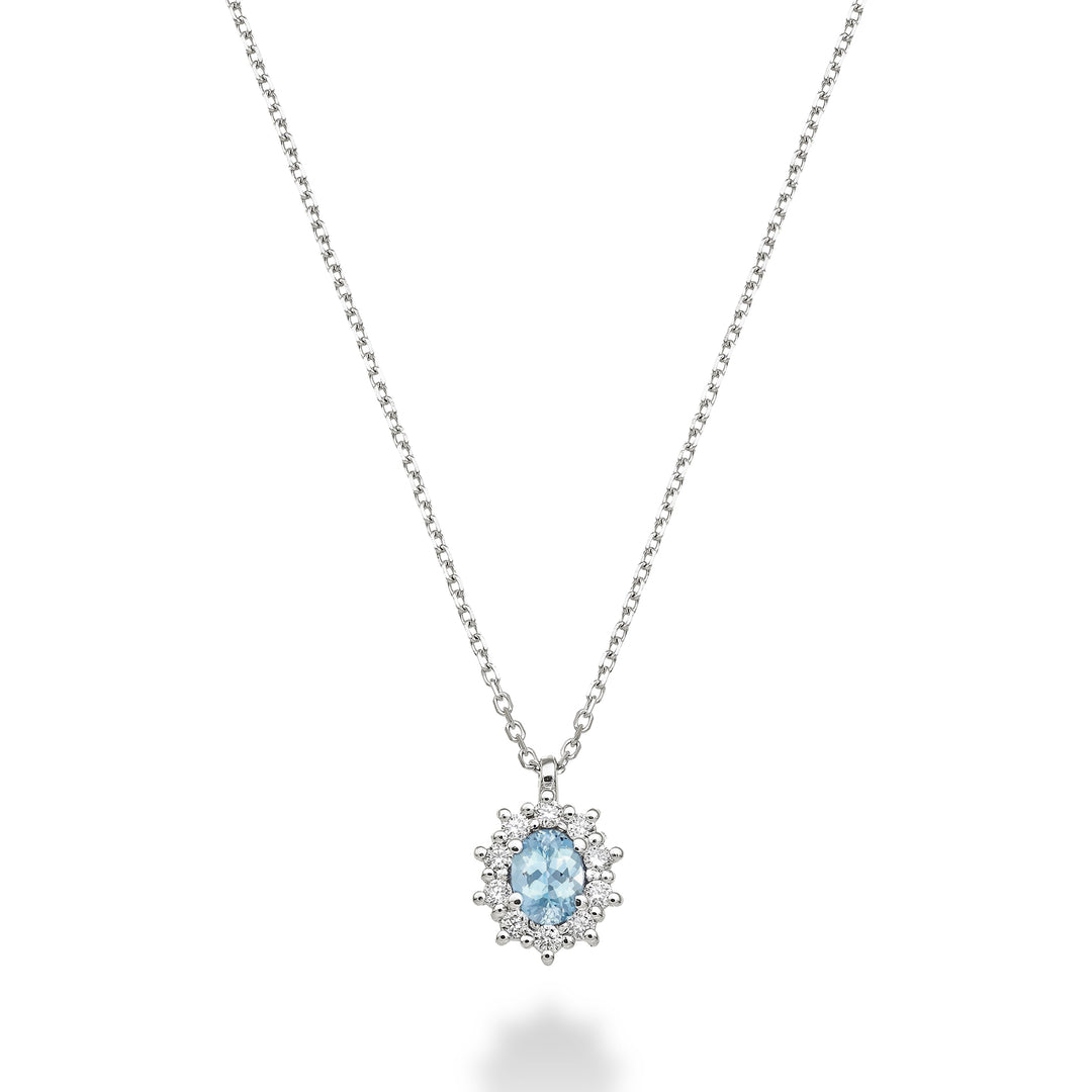 Nihama cl 9k oval akvamarin 4x3 ct.0,14 diam. 0,08 ct ND5125R4AM
