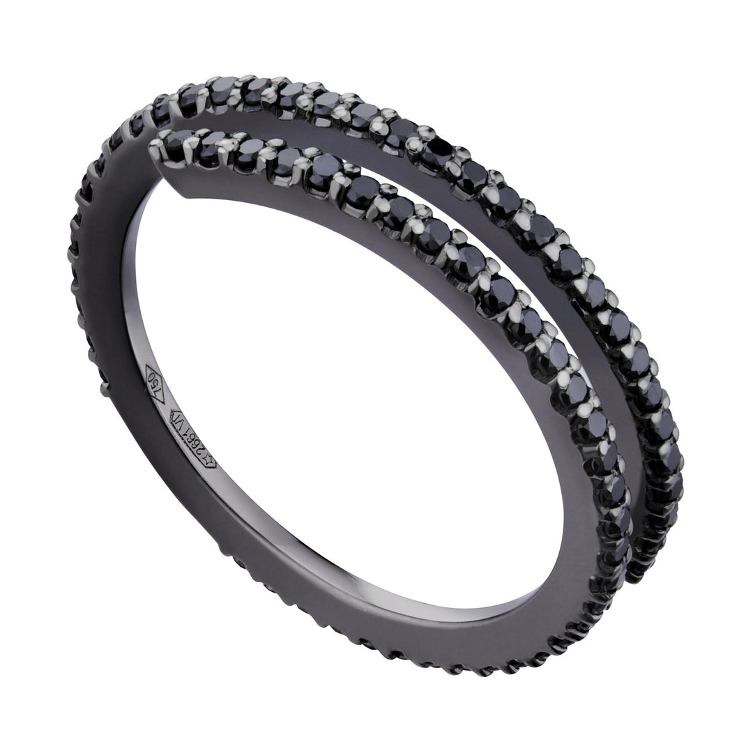 Golay eeuwigheidsring spiraal één draai zwarte diamanten AET070BK1-21263110130