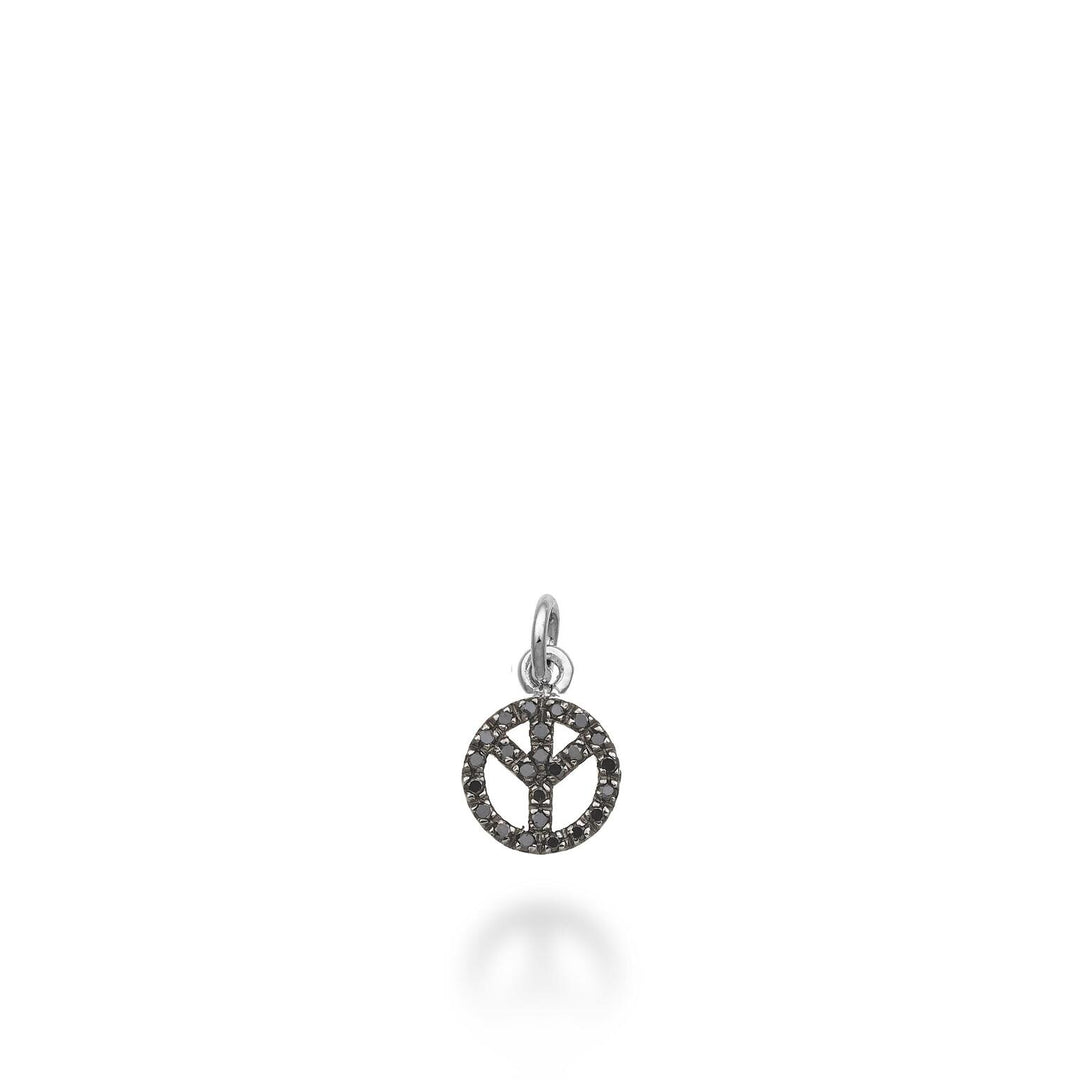 World Diamond Group pendente simbolo pace 18k ct.0,16 black rodio nero GPEN6017BKO6