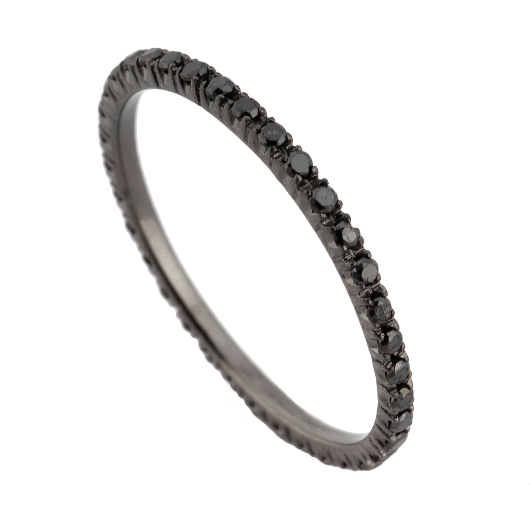 Golay lineær sort diamant fingerring AFP1040N-14118110005