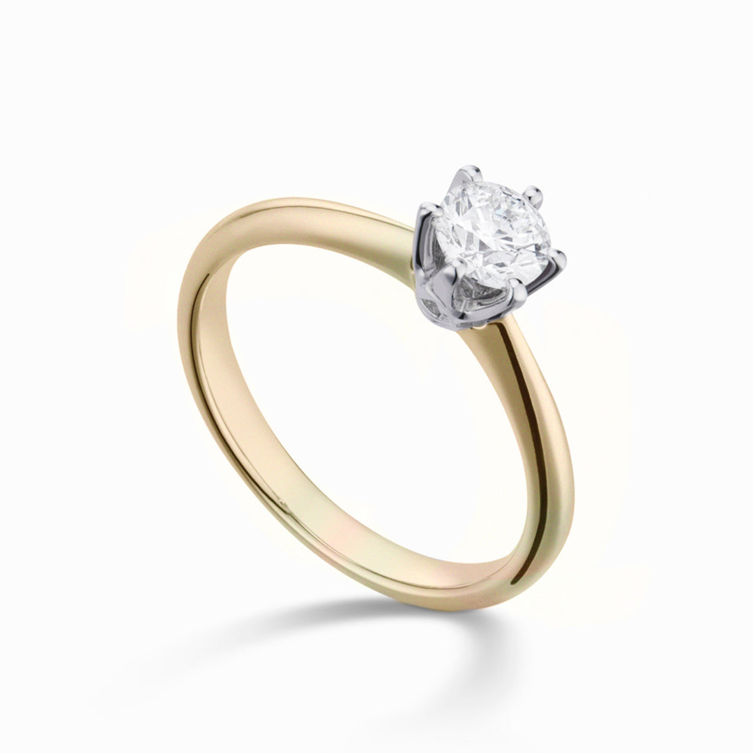 Nihama en 18kt lab g.d. 1,00 ct gul skaft-hvid ramme NXD00AN007O7BI100