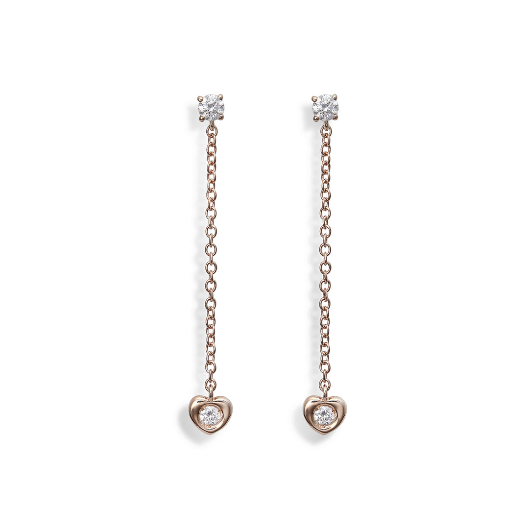 World Diamond Group tai 18k 0,24 ct iso sydänkehys ketju 3,3 cm rosé GO5075O3BR024
