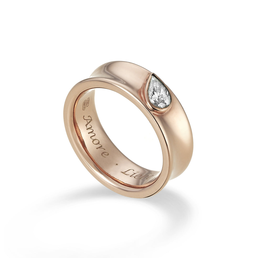 Golay een 18k brede trouwring met druppel 0,30 ct GAFEDE10DIO3.030