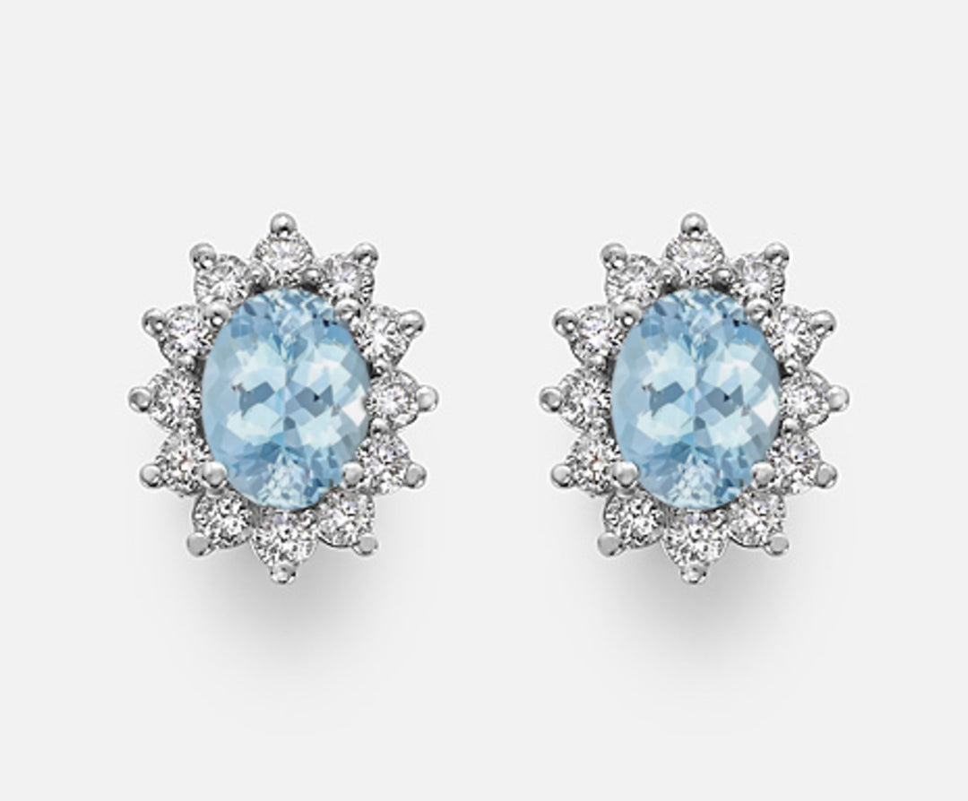 Mikiko ou aigue-marine ovale 18 carats 7x5 ct.1,00 diam. 0,60 ctMO5031O4AM