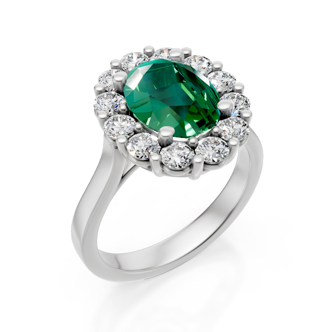 Golay emerald ring ov 10x8 and margh contour 12 stones ACLC451DSM108-25154110089