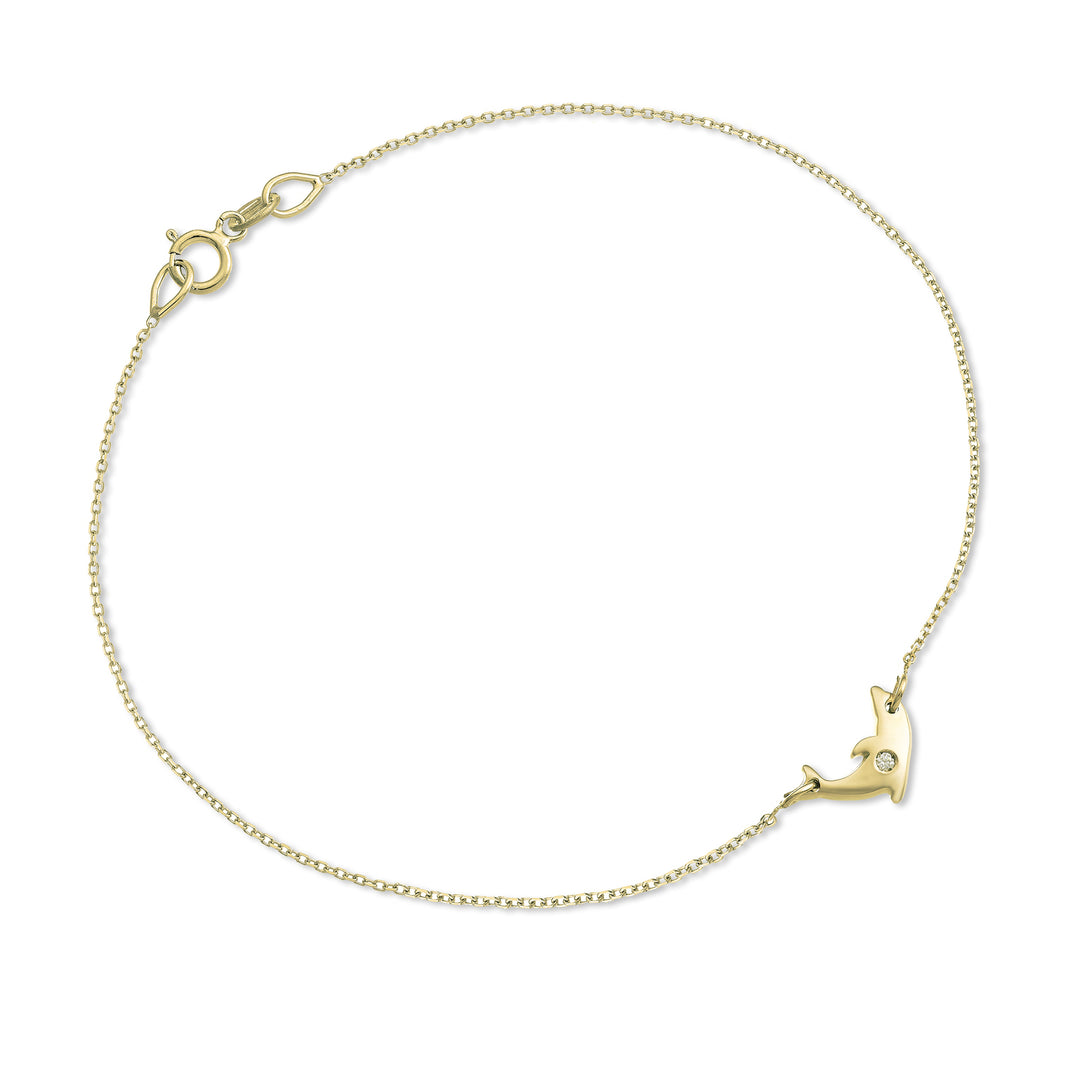Mikiko br 18k delfín 0,01ct žluté zlato MB5048O1BR001