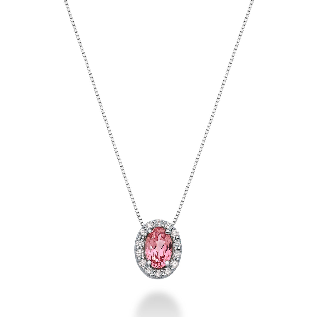 Nihama cl 18k zaffiro rosa ovale 6x4 ct.0,60 dia ct.0,09 ND5059O4ZFRP