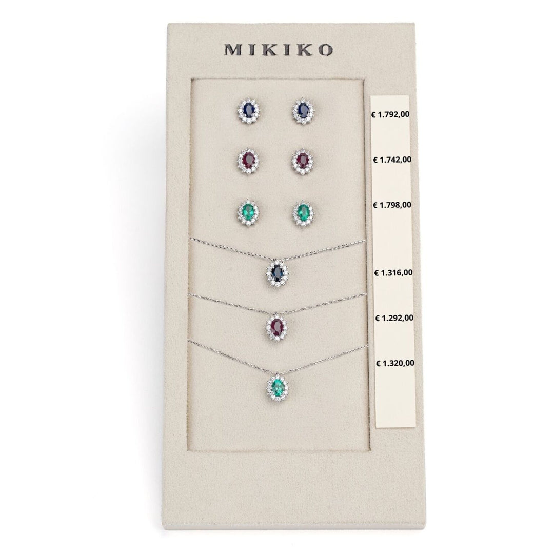 Mikiko-Paket cl 5047 + oder 5030 18kt oval 6x4 Saphir, Rubin und Smaragd tr. M.LIGHTBOX.11-T