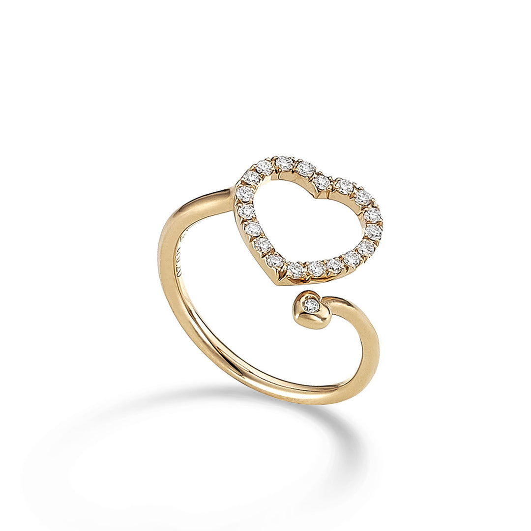 Golay amami střední prsten srdce z diamantů a diamantu AFCU003DI1-21354110020