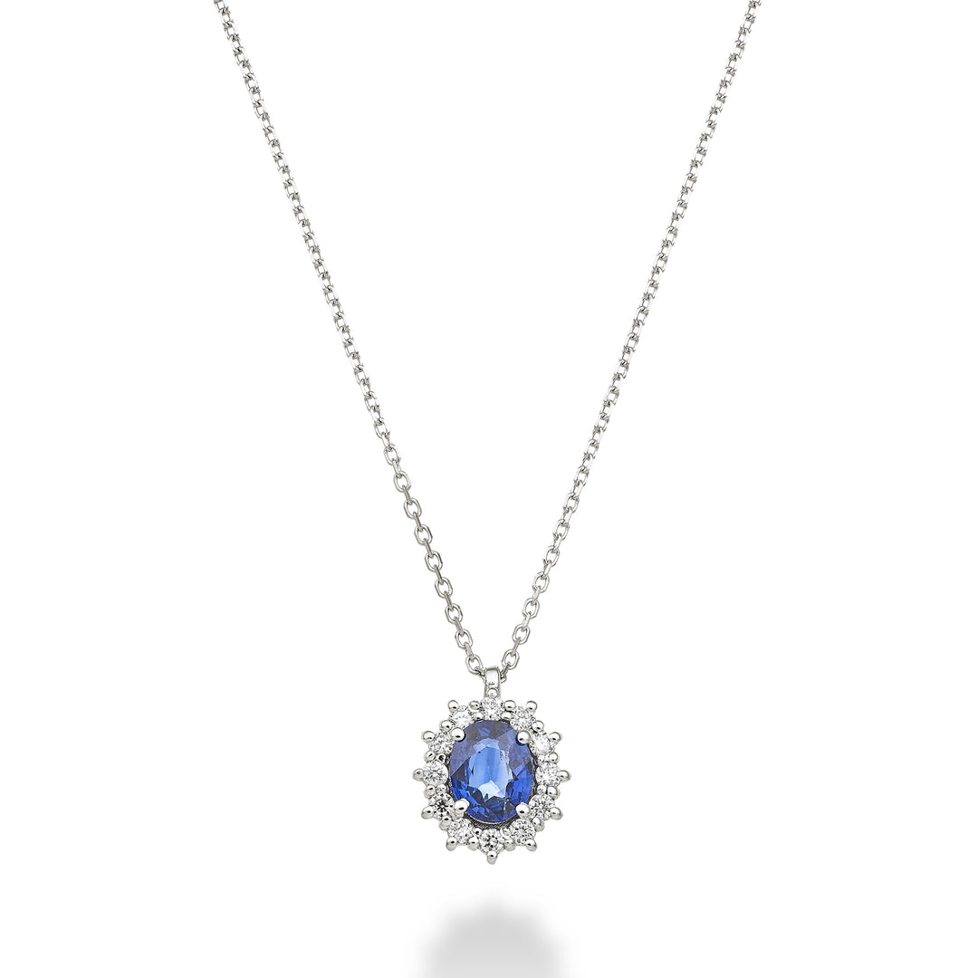 Mikiko, ovaler Saphir, 9 Karat, 5 x 4 ct., 0,40 Durchm. 0,10 ct MD5126R4ZFD