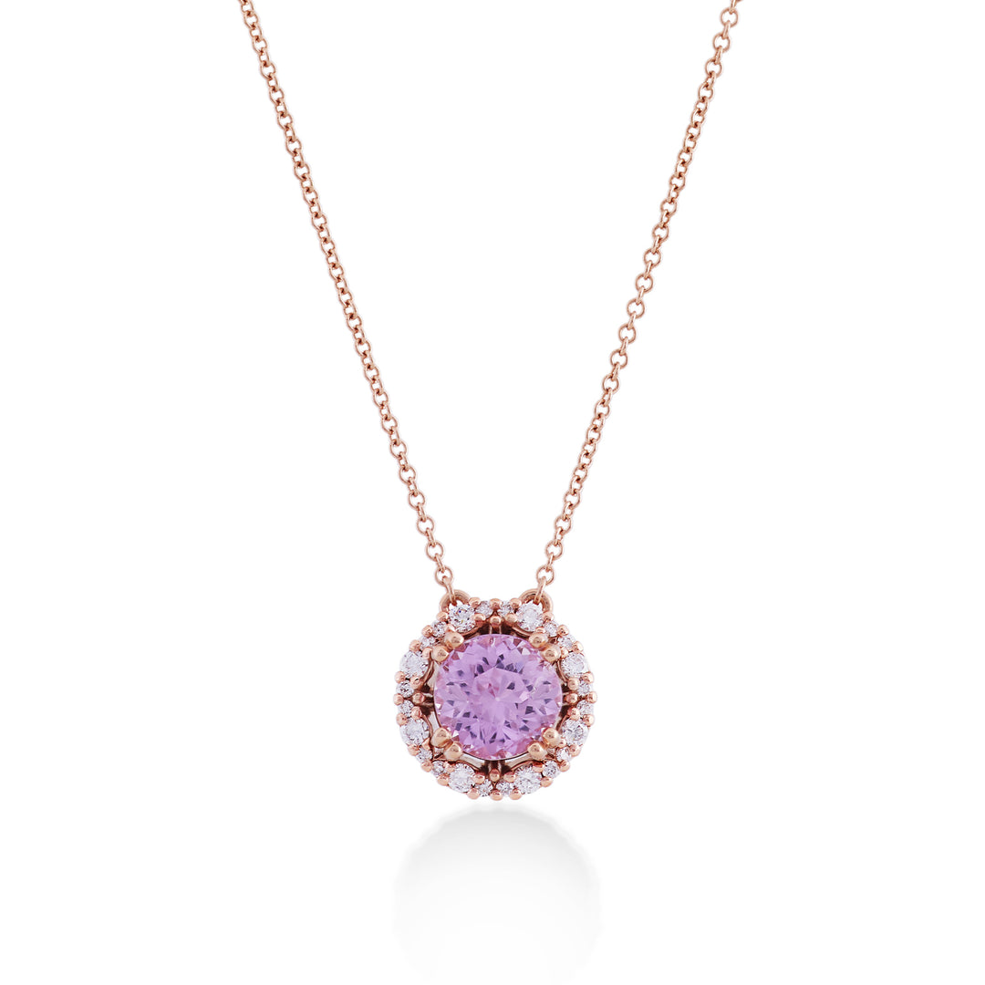 Mikiko cl 18k round kunzite 8mm ct.2.73 diam. 0.30 ct MDCLC087DIKZ1O3.273