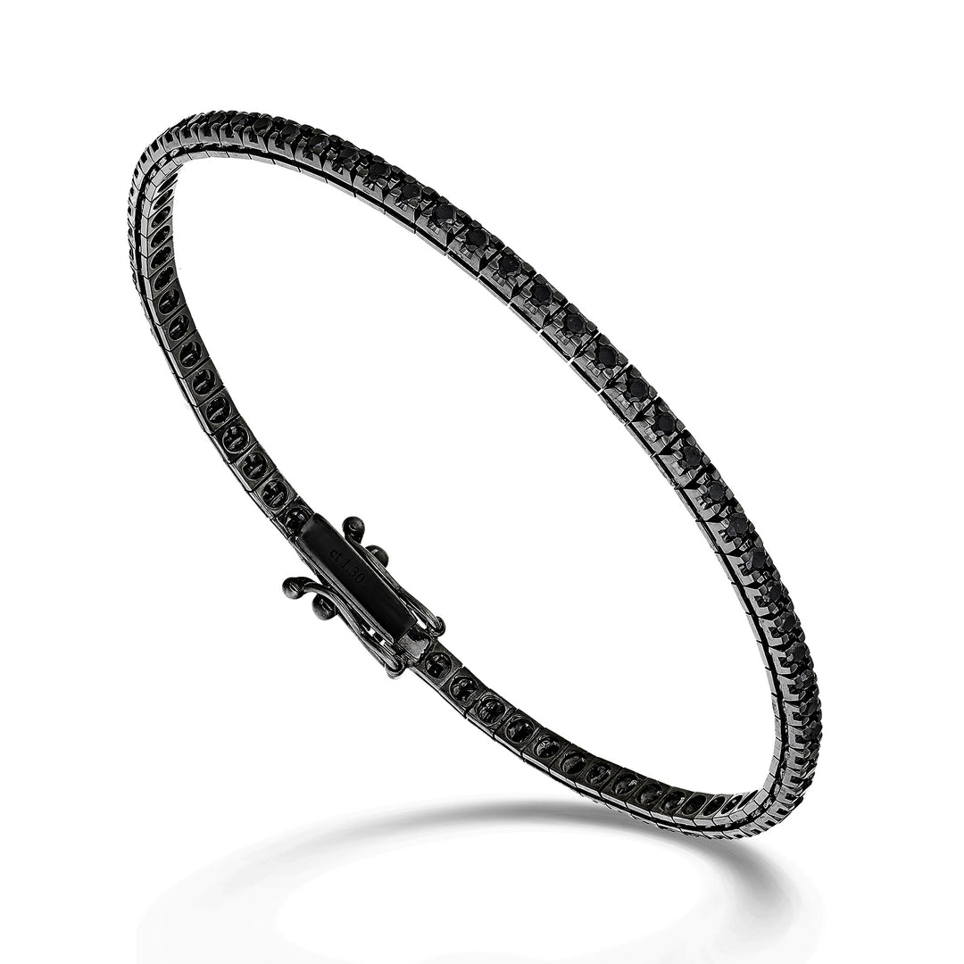 World Diamond Group bracciale tennis d. black a piramide ct2,44 17,5cm BTQ069BK200-175-25339110156