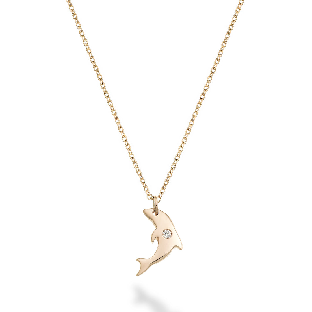 Mikiko cl 18k delfín 0,01ct růžové zlato MD5136O3BR001