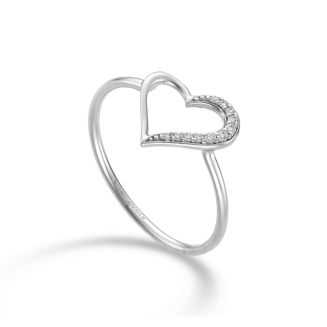 Nihama ett 18k litet hjärta halvslät vitguld diam. 0,04 ct NA5136O4BR004