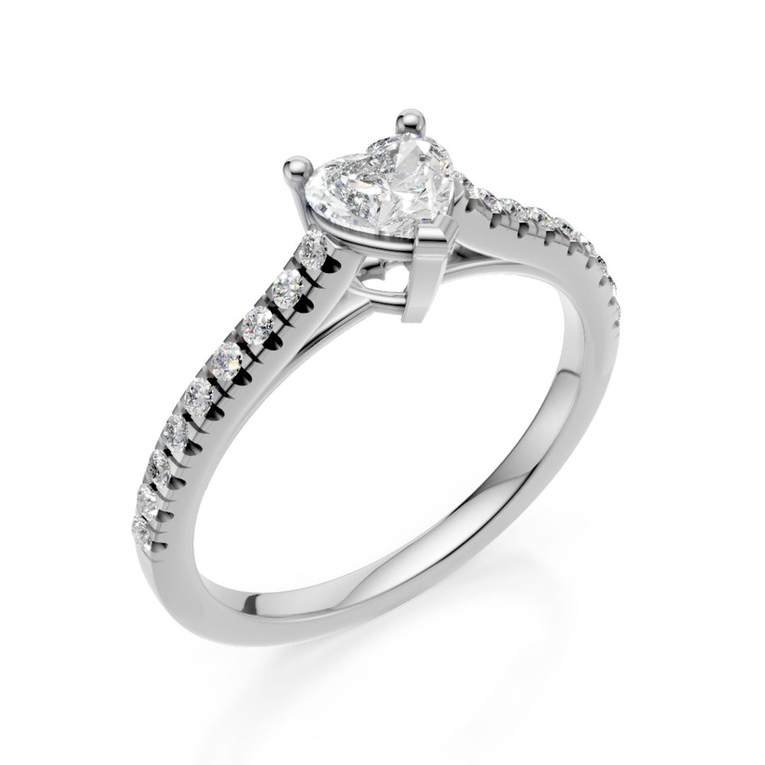 X-Diamond en 18kt solitaire hjertelab g.d. ct. 1,29- cent. ct.1.09 skaft 0.18 LXD00AN019O4BI129