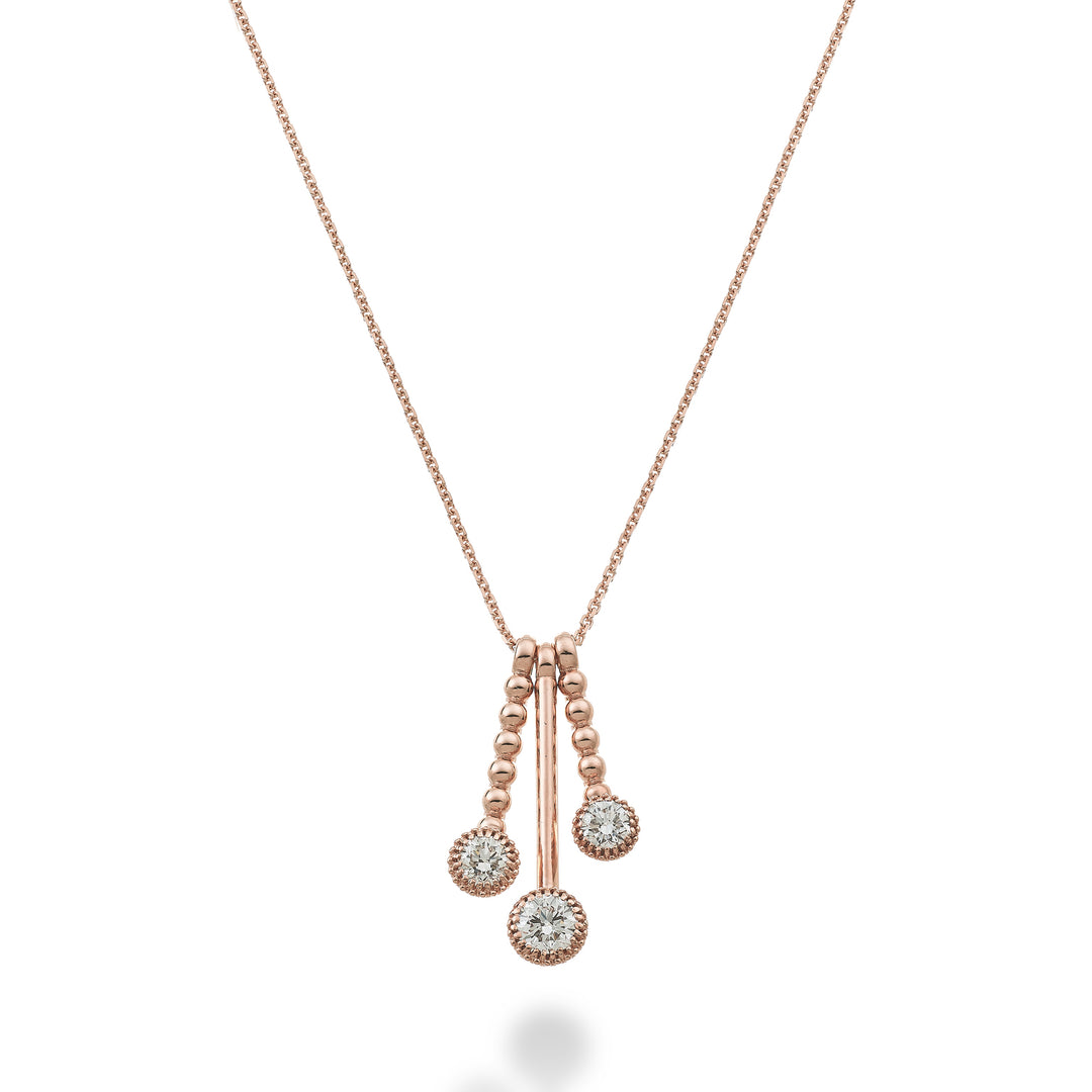 Colier Golay 18k 3 bare 3 setări aur roz de 0,36 ct GPL049DIO3