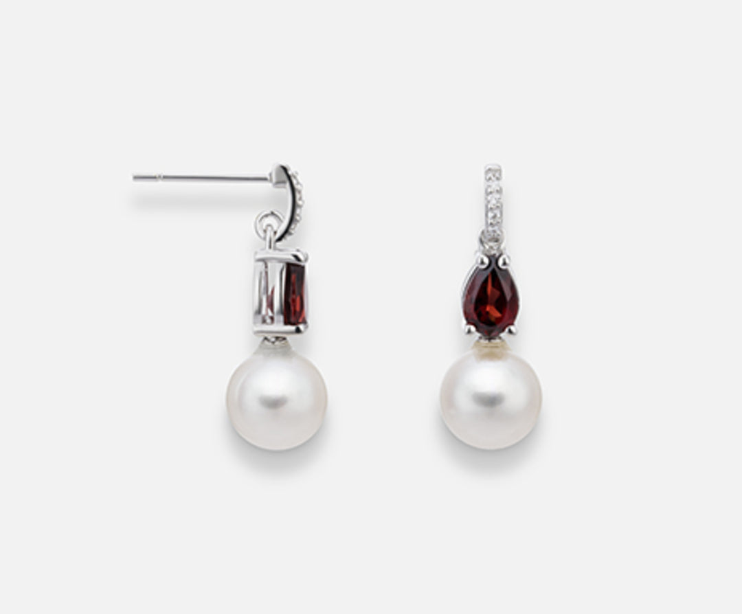 Nihama eller 18k fw 7.5/8 granat drop 6x4 ct.1.00 dia ct.0.03 NO1527O4FABI075