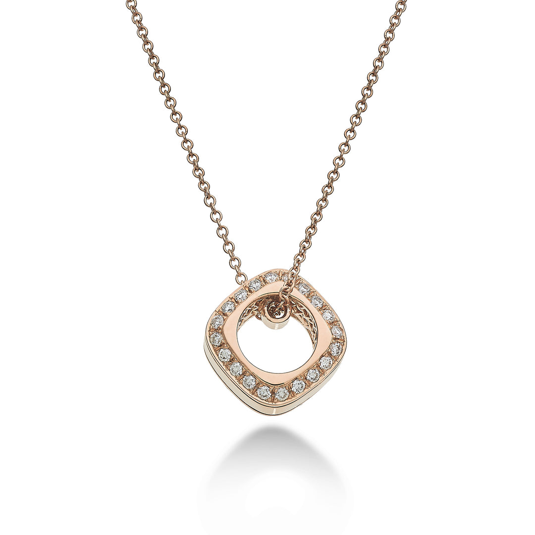 Golay lys terning choker med diamant vedhæng GCUBET002DI1-23111110055